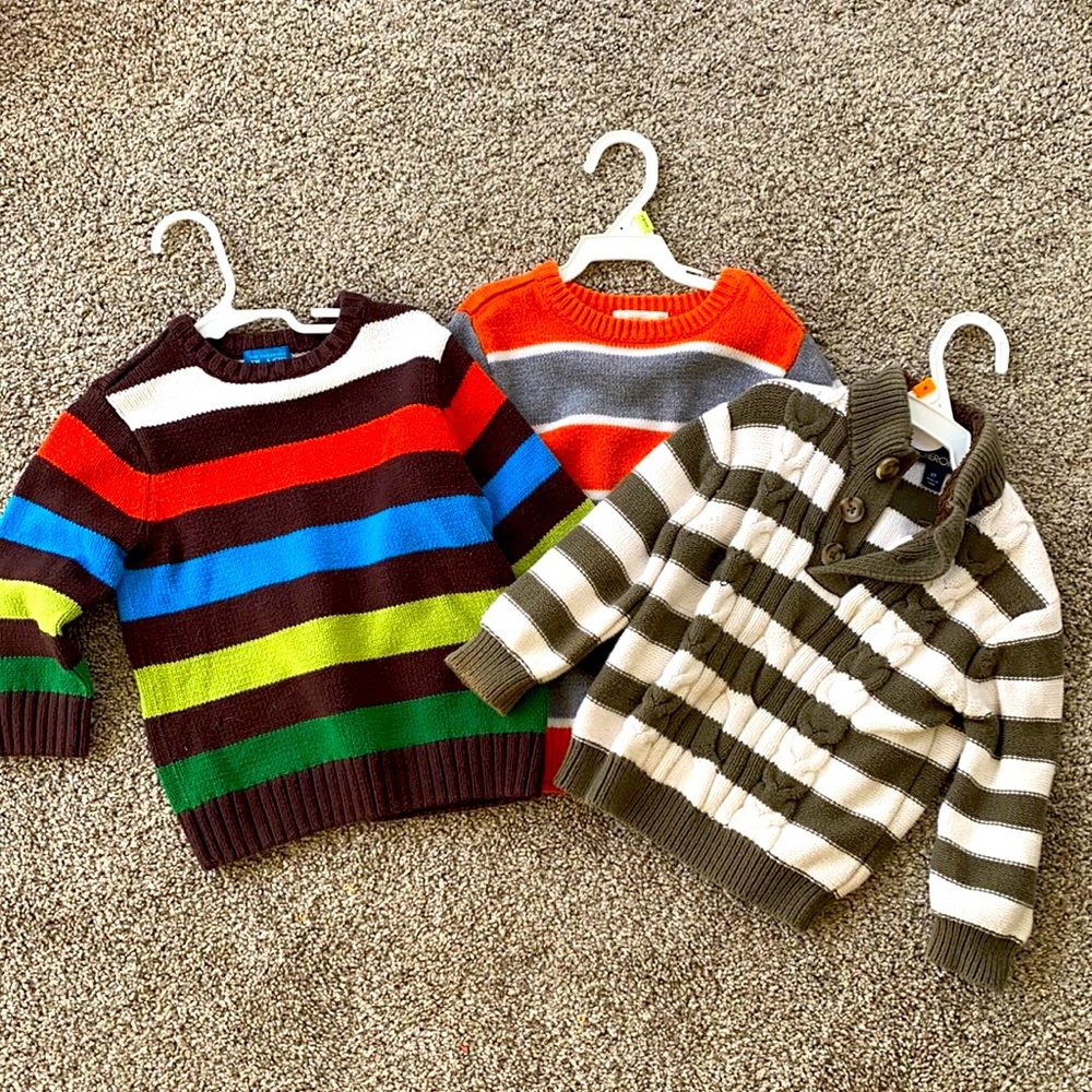 Lot of 3 Striped Sweaters 24 mos 2T